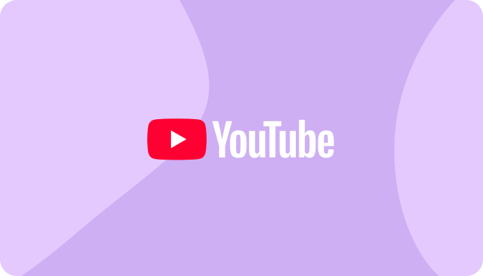 YouTube logo on a purple background
