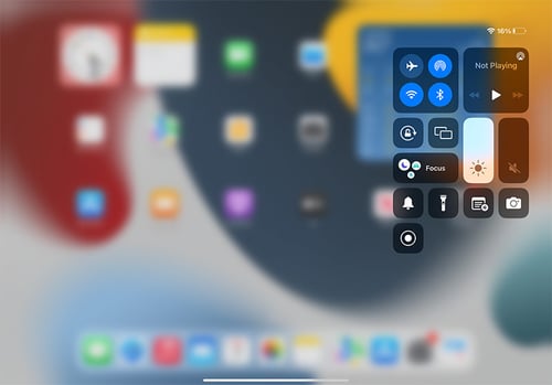 iPad Control Center