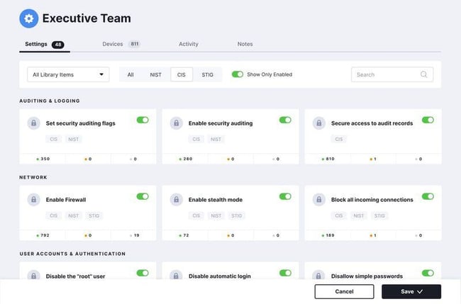 Kandji Security dashboard