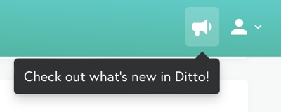 An icon in the Ditto Account Portal showing you what's new