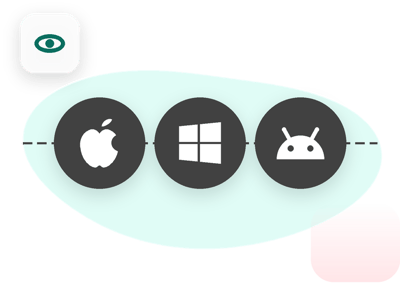 Apple, Microsoft and Android logos in a row