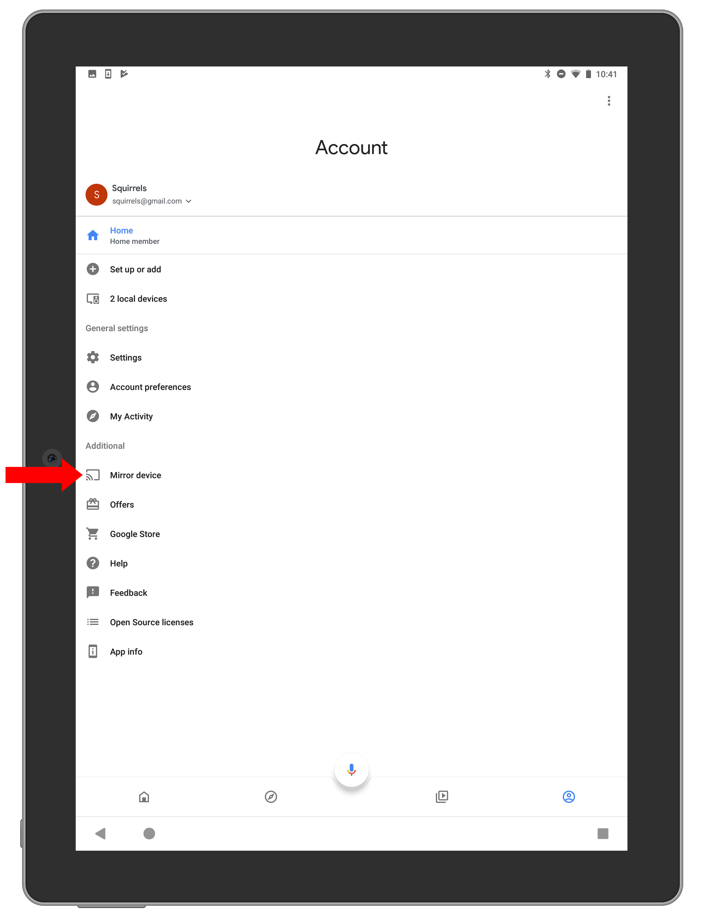 screen mirror google home