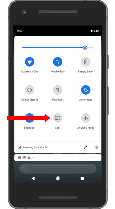 Google Pixel Cast Button