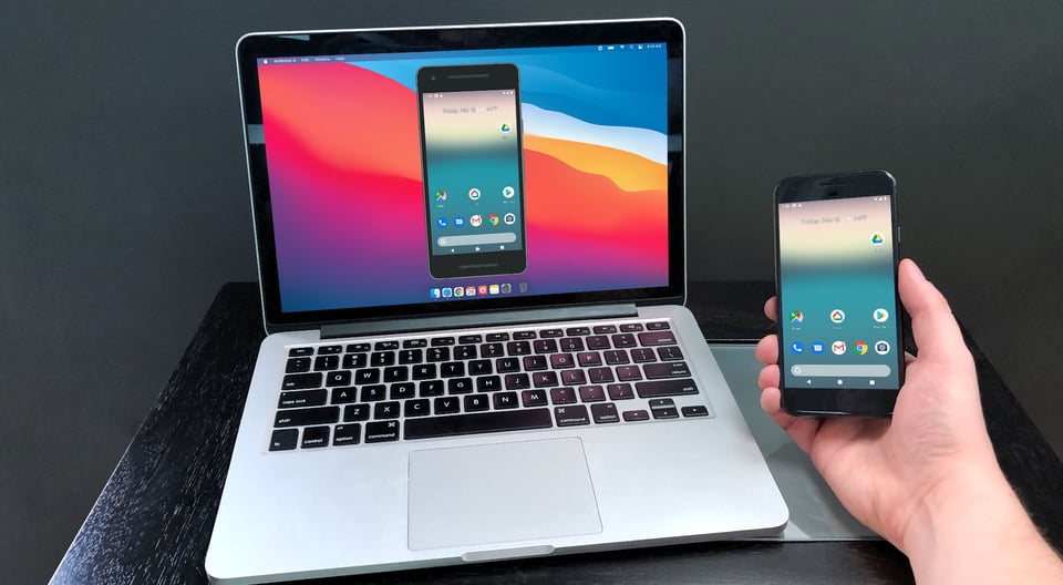 Google Pixel phone mirroring to MacBook