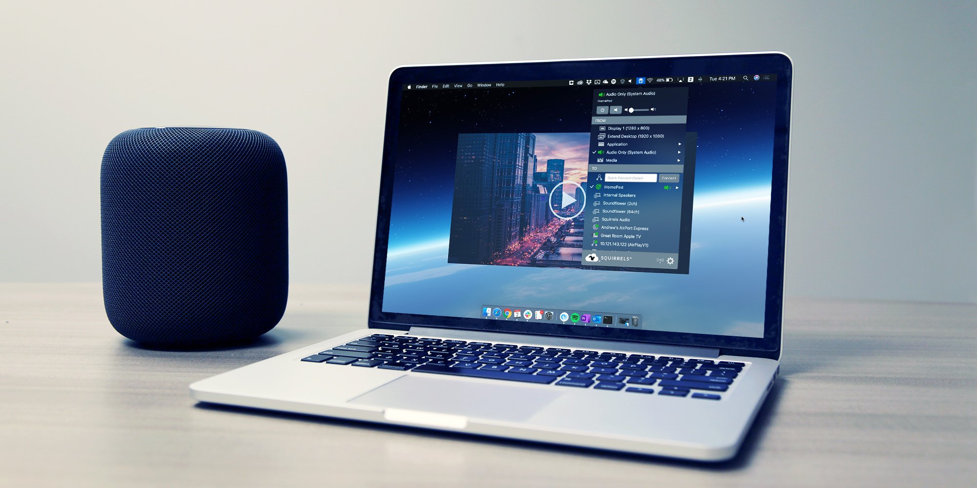 AirParrot streaming to Apple HomePod