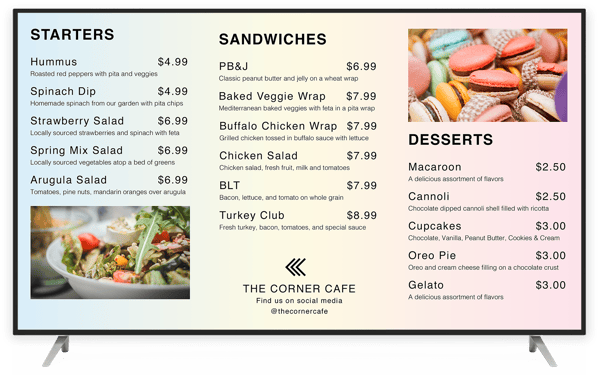 Ditto Digital Signage Menu