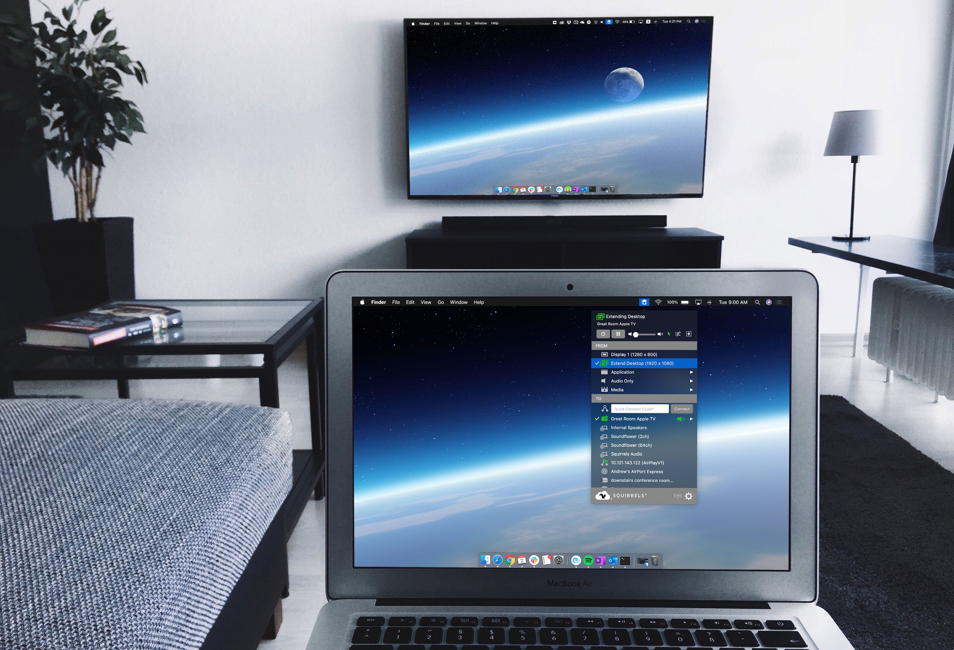 Extended desktop with AirParrot