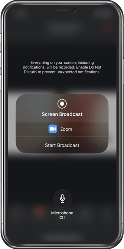 Zoom mobile app Start Broadcast