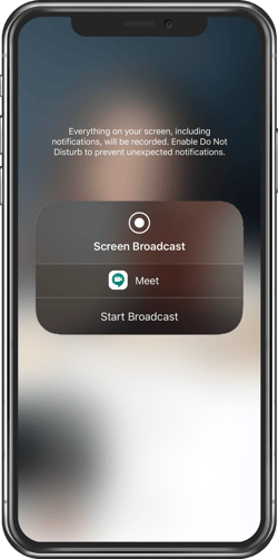 Google Meet mobile app Start Broadcast