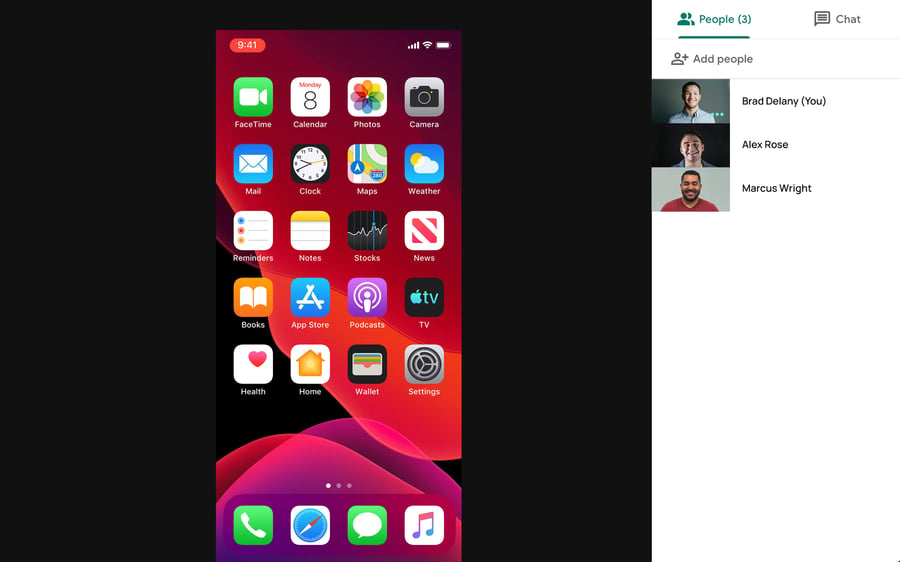 Share phone with Google Meet natively