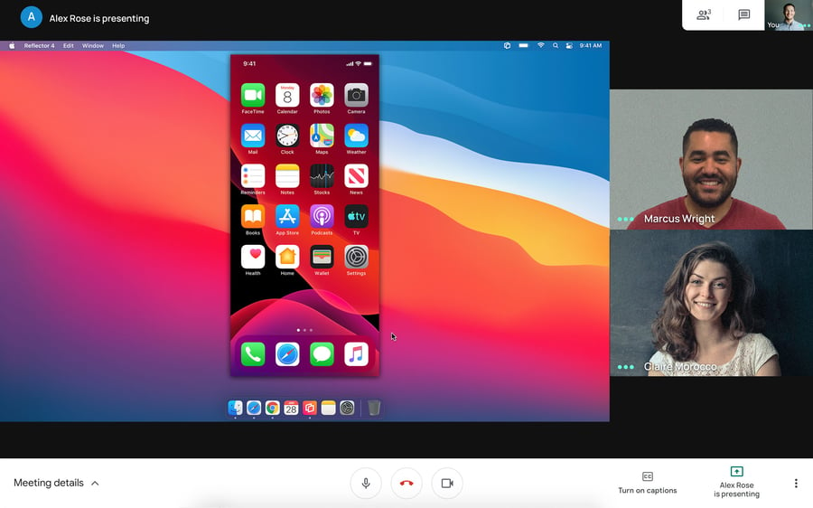 Sharing computer and phone screen with Google Meet