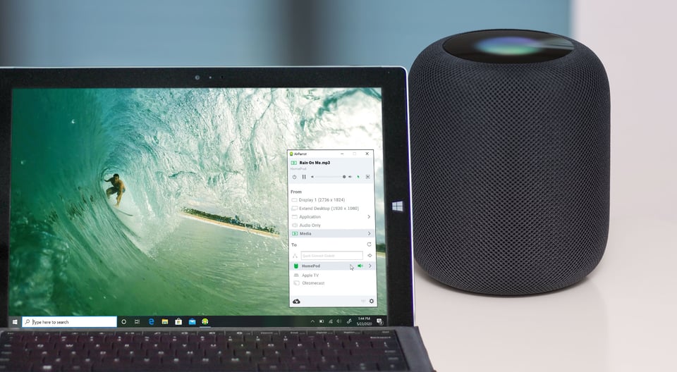 Windows PC streaming music to Apple HomePod