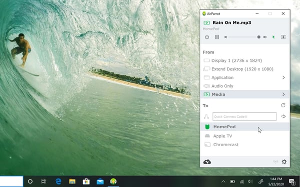 AirParrot Windows stream music to HomePod