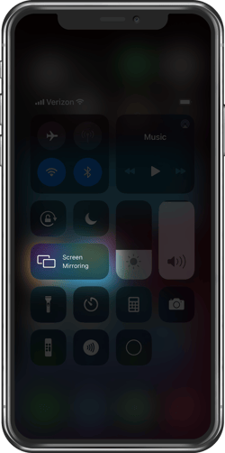 iPhone Control Center Screen Mirroring