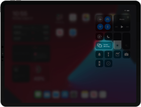 iPad Control Center Screen Mirroring