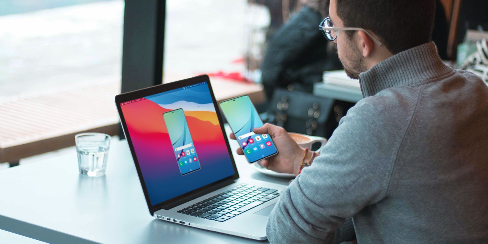 Sharing a Samsung Galaxy S21 screen on a computer screen