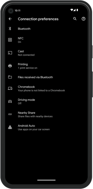 Google Pixel Connection Preferences