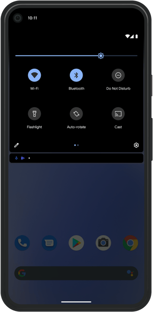 Google Pixel Cast Quick Settings screen cast