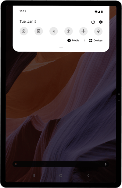 Samsung Galaxy Tab Quick Settings