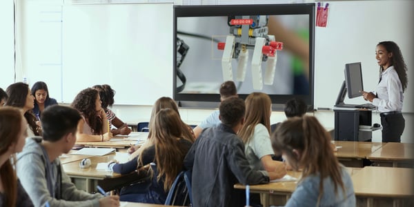 Professor using phone as document camera with Ditto