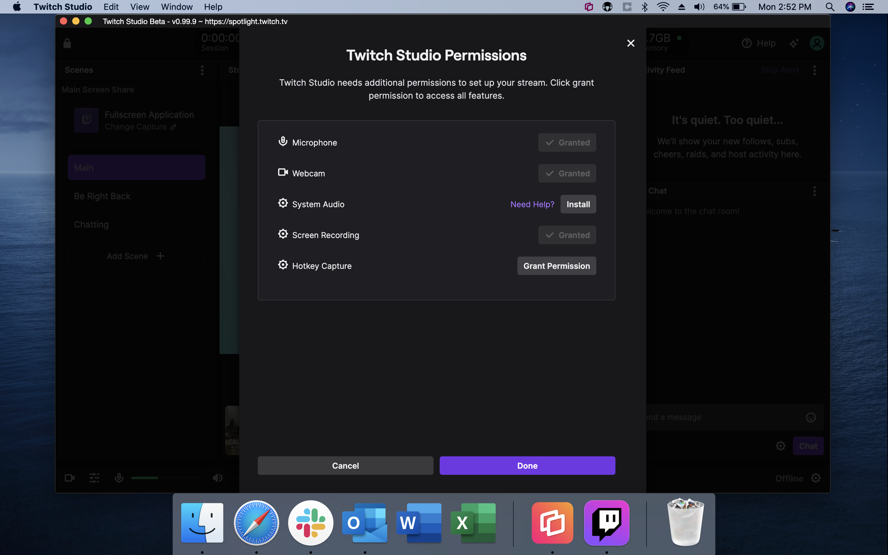 how to connect obs to twitch account