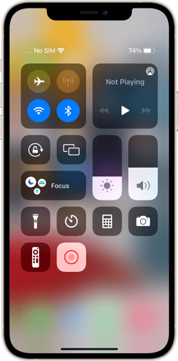 iPhone swipe to reveal Control Center