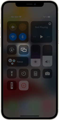 iPhone Control Center Screen Mirroring