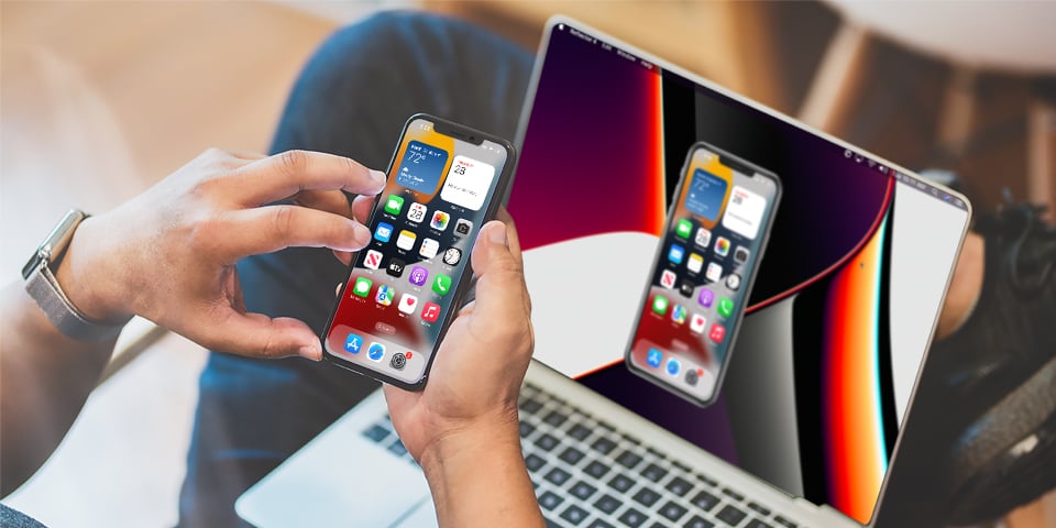 Screen mirroring an iOS 16 iPhone to a Mac computer