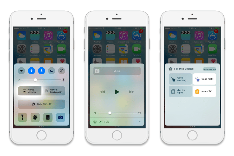 iOS 10 Control Center