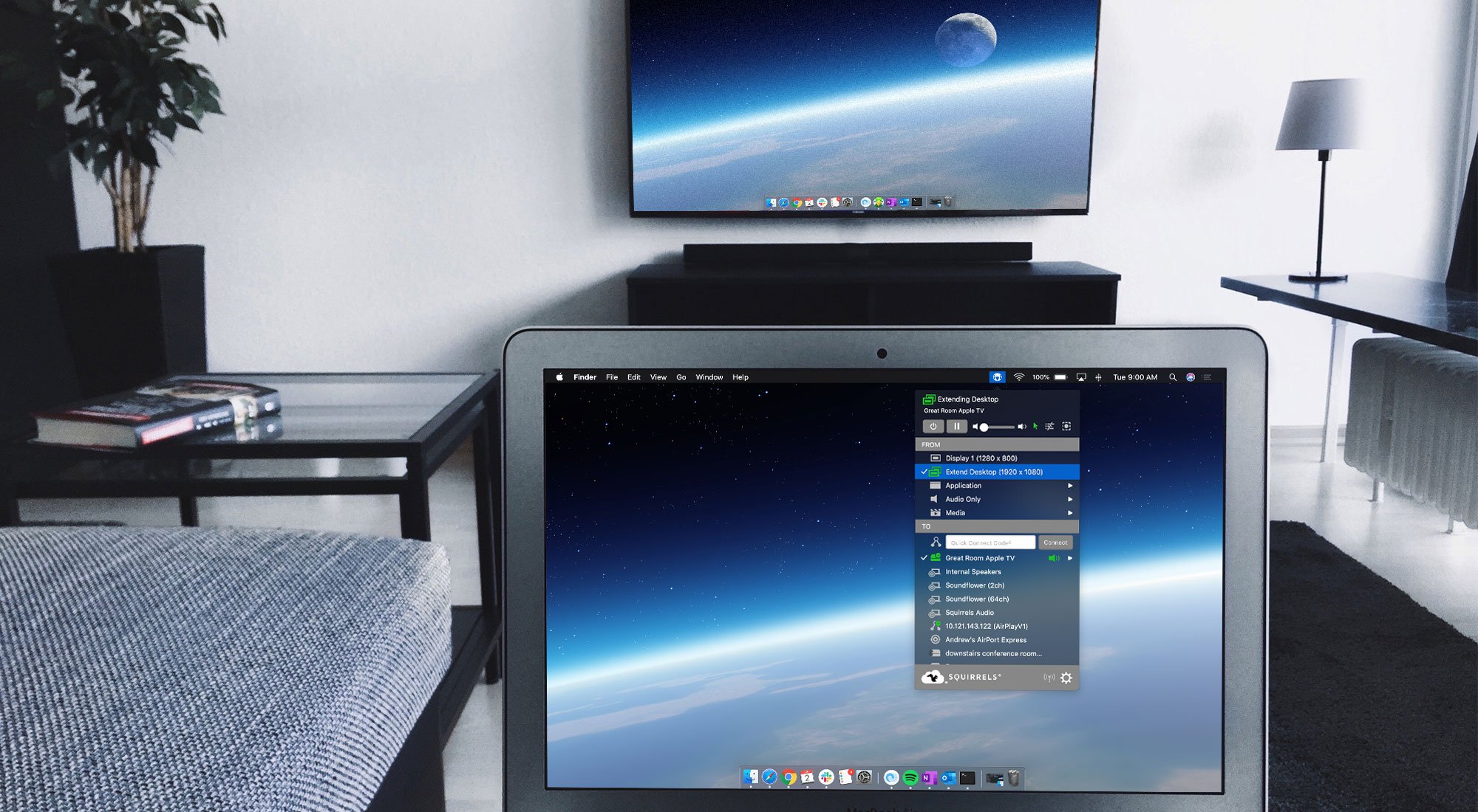 AirParrot extend desktop to home TV