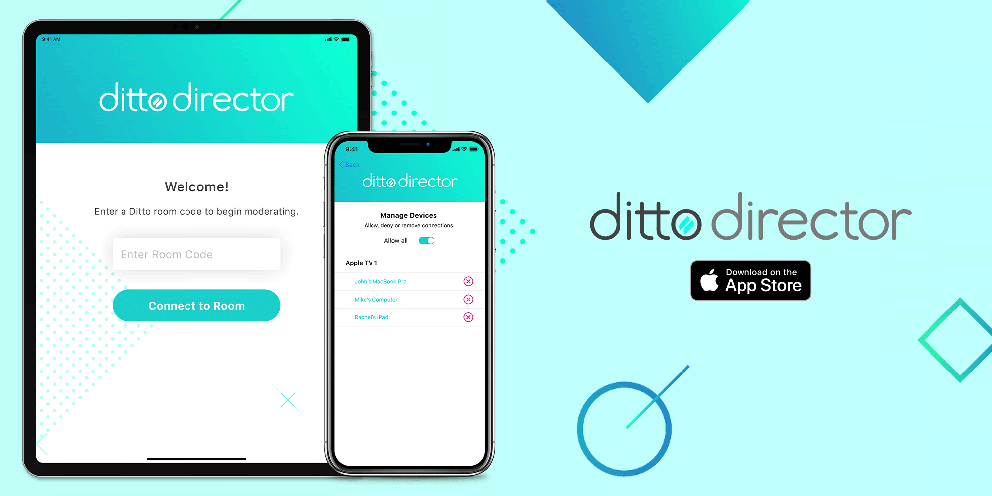 Ditto Director running on iPhone and iPad 